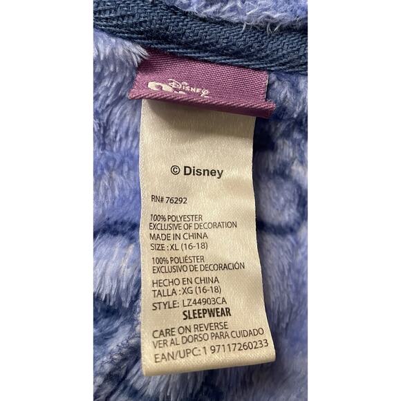 Disney Lilo & Stitch Pajama PJ Jumpsuit One Piece Sleepwar Adult XL Hood - Picture 7 of 9